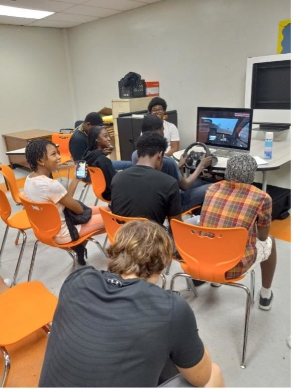 Students on simulation program.